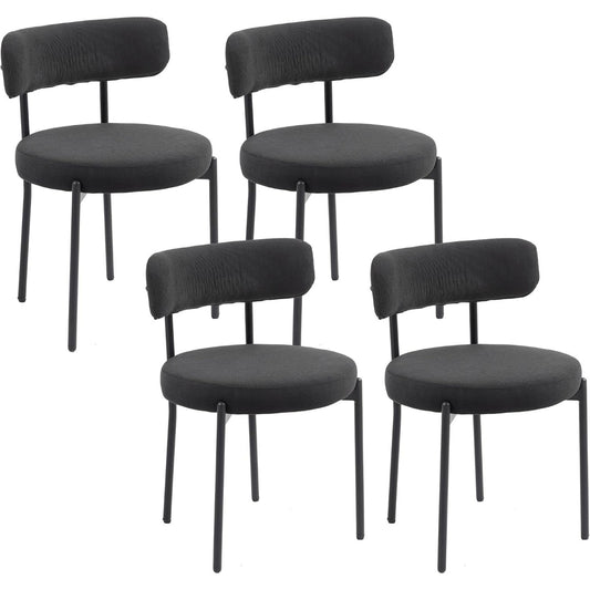 Ensemble de quatre chaises contemporaines avec dossier noir, finition elegante pour cuisine ou coin repas