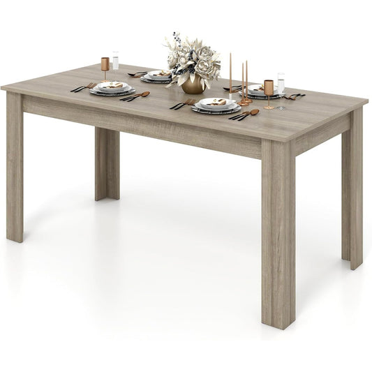Grande table de repas noire 160 cm avec pieds en L robustes pour accueillir 6 a 8 convives